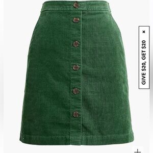 J.Crew Corduroy Button-Front Mini Skirt